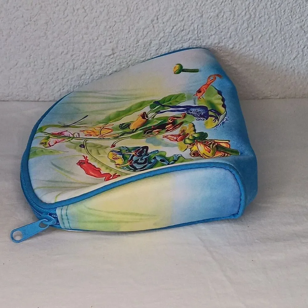 Vintage Salamander 1996 Cosmetic Accessory Makeup Bag Set Travel Frogs